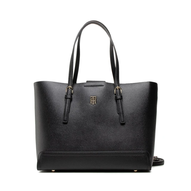 Tommy Hilfiger Th Timeless Med Tote Γυναικεια Τσαντα Μαυρη