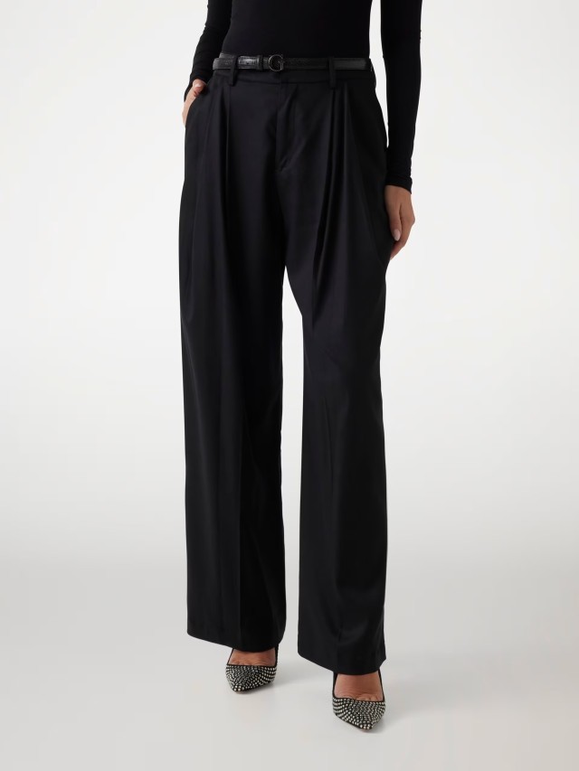 Guess Sancha Wide Leg Pant Γυναικείο Παντελόνι Μαύρο