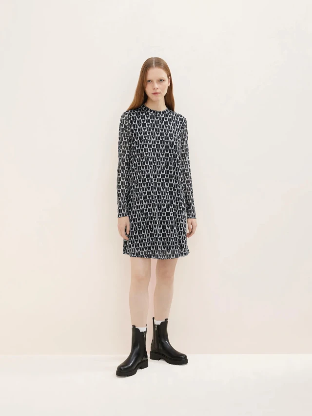 Tom Tailor Short Mes Γυναικειο Φορεμα Μαυρο