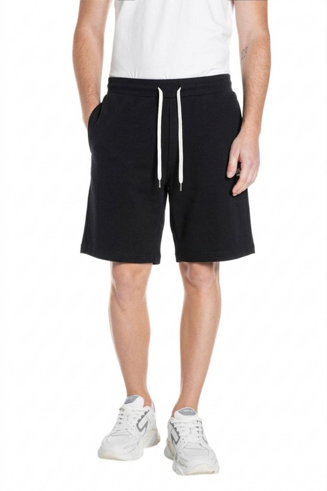 Replay Ανδρική Βερμούδα Φουτερ Μαύρη