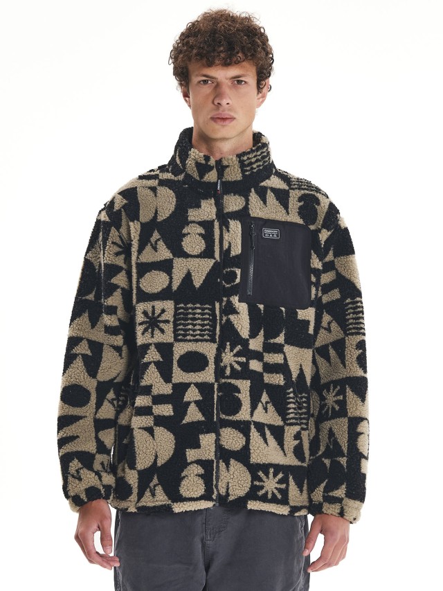 Emerson Mens Full Zip Sherpa Fleece Ανδρική Ζακέτα Fleece Μπεζ