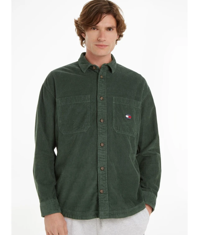 Tommy Hilfiger Tjm Casual Corduroy Overshirt Ανδρικό Πουκάμισο Πράσινο