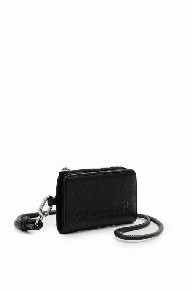 Desigual Mone_Half Logo 24 Emma 2.0 Mini Γυναικείο Πορτοφόλι Μαύρο