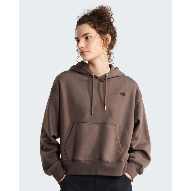 The North Face W Ess Sd Boxy Os Hd Smokey Brown Γυναικειο Φουτερ Καφε