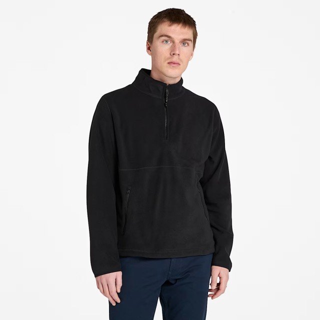 Timberland 1/4 Zip Polar Fleece Black Ανδρικό Fleece Μαύρο