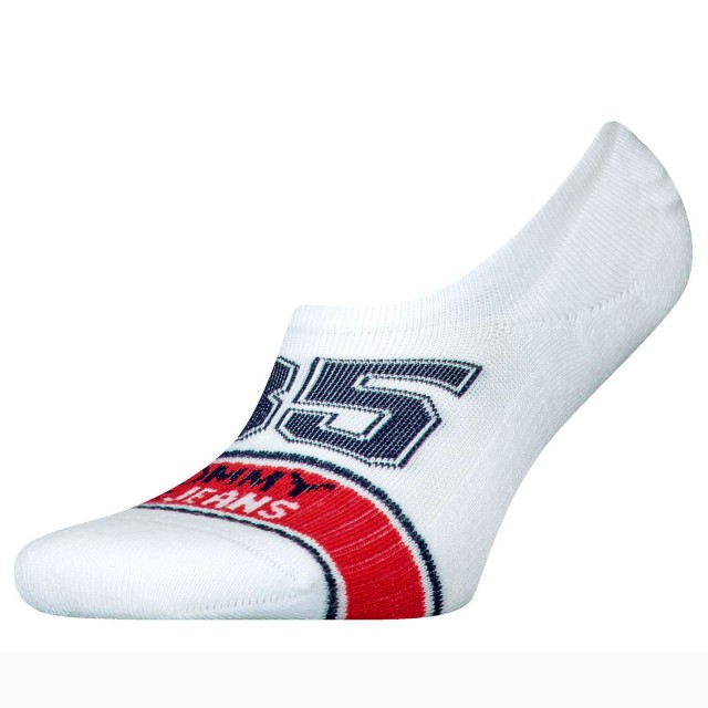 Tommy Hilfiger Th Uni Tj Footie High Cut 1p Varsity Κάλτσες Λευκές
