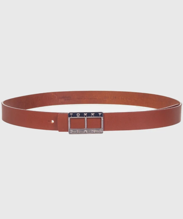 Tommy Hilfiger Tjw Heritage Lock Leather Γυναικεια Ζωνη Καφε