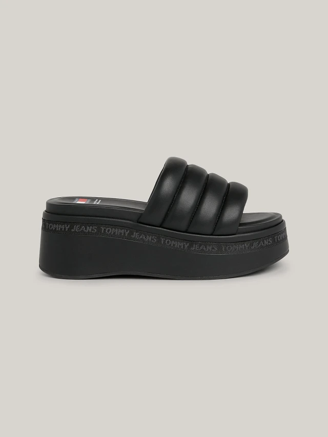 Tommy Hilfiger Tjw Wedge Sandal Γυναικεία Σανδάλια Μαύρα