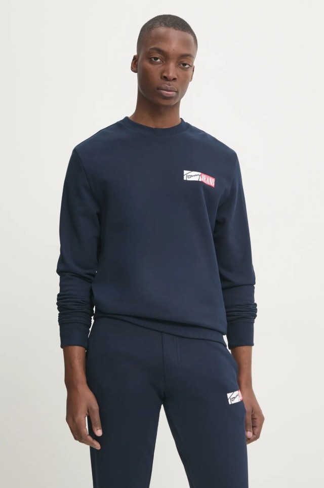 Tommy Hilfiger Tjm Reg Entry Graphic Crew Ext Ανδρικό Φούτερ Μπλε