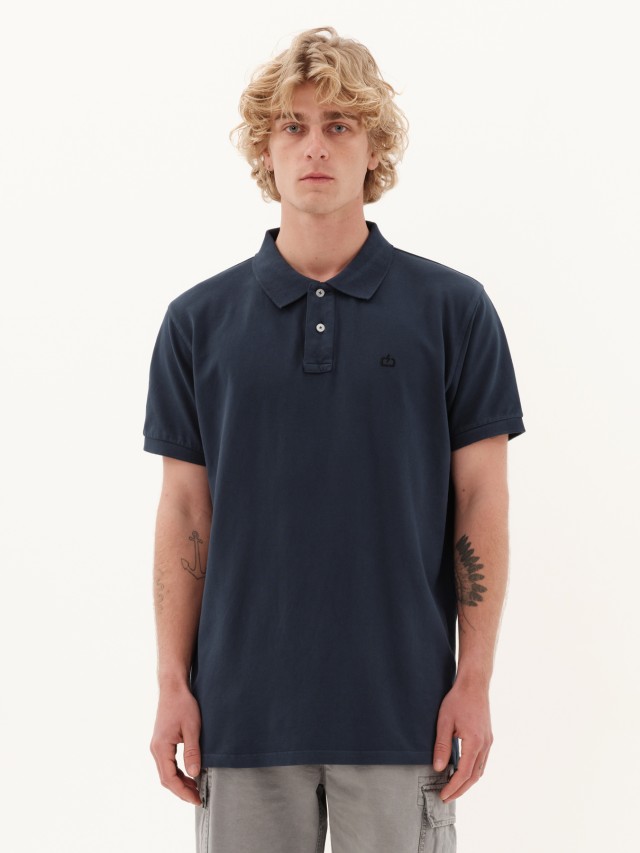 Emerson Mens Garment Dyed Polo Ανδρικη Μπλουζα Polo Πετρολ