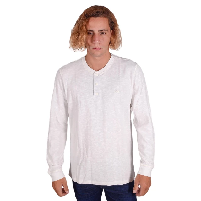 Lee Seasonal Henley Regular Fit Ανδρικη Μπλουζα Παπου Εκρου
