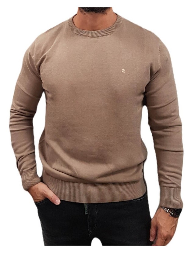 REBASE Ανδρικο Πλεκτο Μπεζ