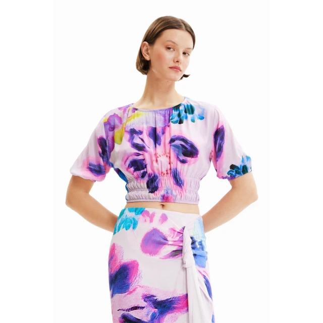 Desigual D2 Blus_Rina Γυναικεια Μπλουζα Ροζ