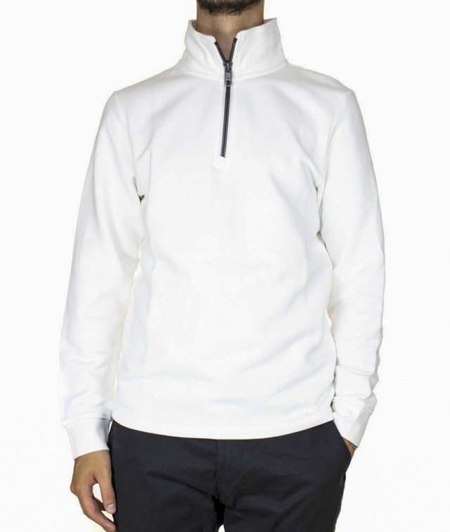 Tom Tailor Basic Twill Troyer Ανδρικη Φουτερ Εκρου