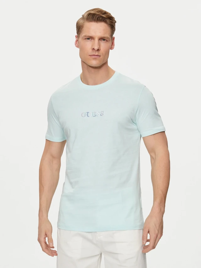 Guess Ss Cn Guess Multicolor Tee Ανδρική Μπλούζα Βεραμάν