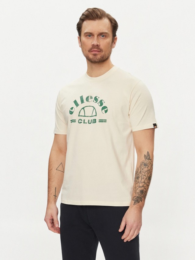 Ellesse Tees & Shorts Club T-Shirt Ανδρική Μπλούζα Μπεζ