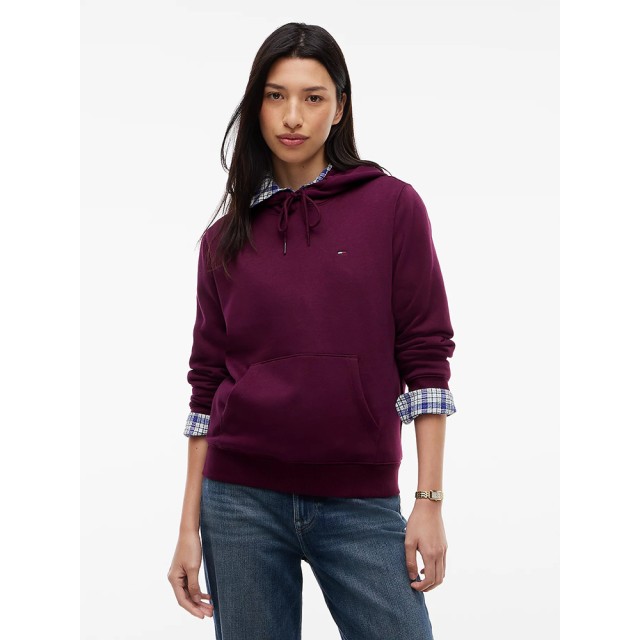 Tommy Hilfiger Tjw Reg S Flag Hoodie Γυναικείο Φούτερ Σκουρο Μωβ
