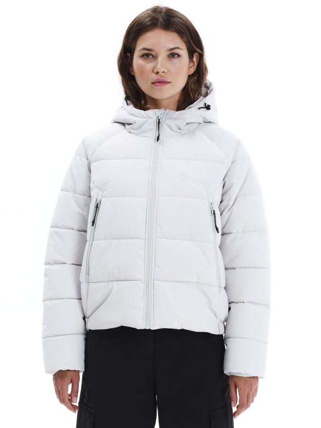 Emerson Womens Hooded Puffer Jacket Γυναικείο Μπουφάν Γκρι