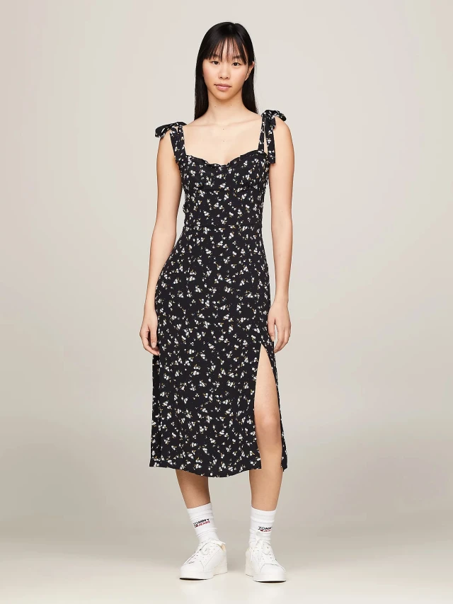 Tommy Hilfiger Tjw Midi Floral Ruffle Dress Γυναικείο Φόρεμα Floral