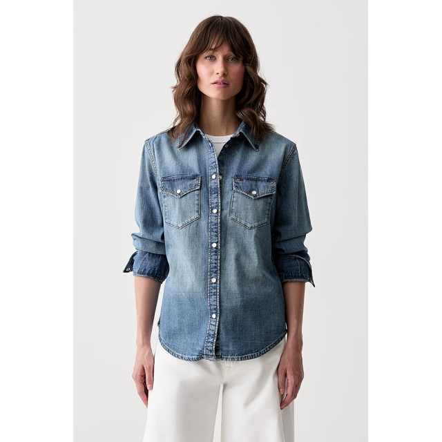 Tommy Hilfiger Wmn Regular Shirt Ext Γυναικείο Πουκάμισο Τζιν