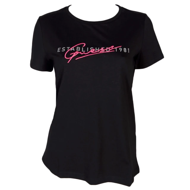 Guess Ss Cn Genziana Tee Stream Jersey 180 Γυναικεια Μπλουζα Μαυρη