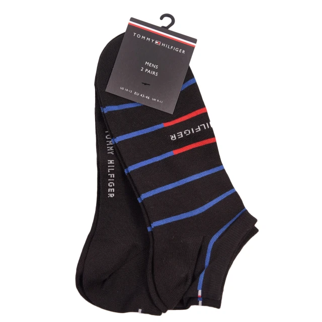 Tommy Hilfiger Th Men Sneaker 2P Breton Stripe Ανδρικεσ Καλτσεσ Μαυρο