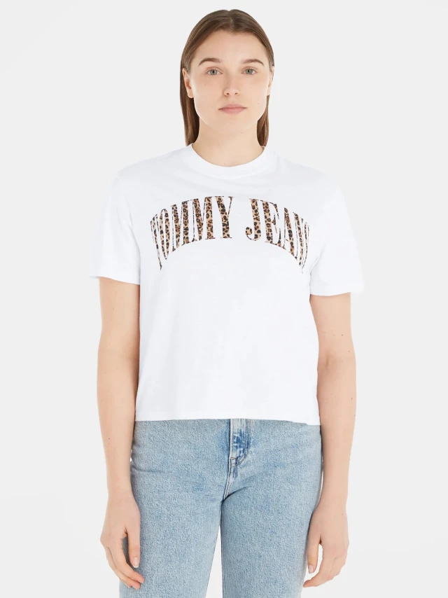 Tommy Hilfiger TJW CLS LEO SS Γυναικεια Μπλουζα Λευκο