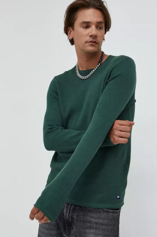 Tom Tailor Zigzag Structured Ανδρικο Πλεκτο Πρασινο