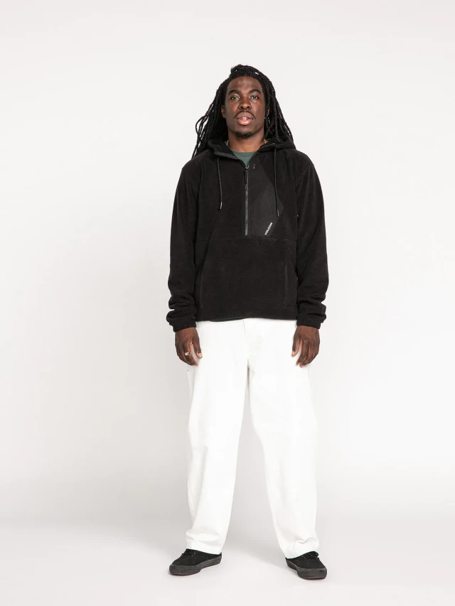 Volcom Fa Unerstand Half Zip Ανδρικο Φουτερ Fleece Μαυρο