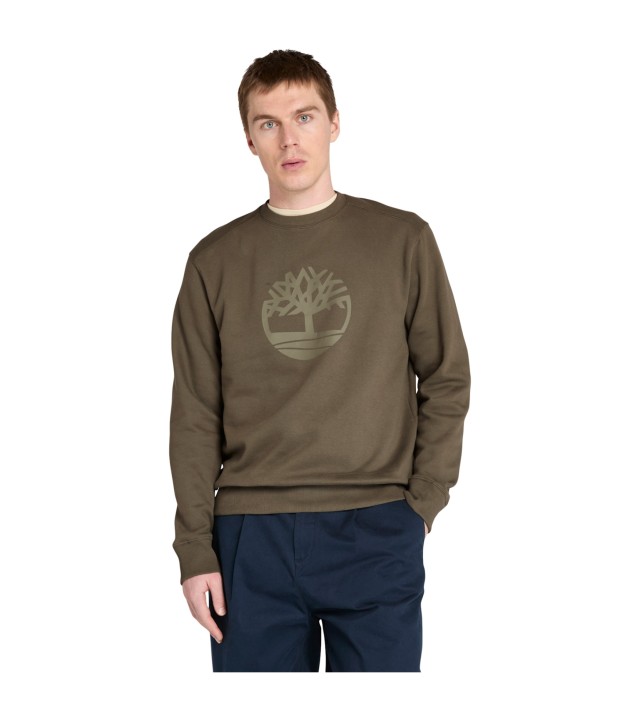 Timberland Kennebec River Tree Logo Crew Neck Sweatshirt Leaf Green Ανδρικό Φούτερ Λαδί