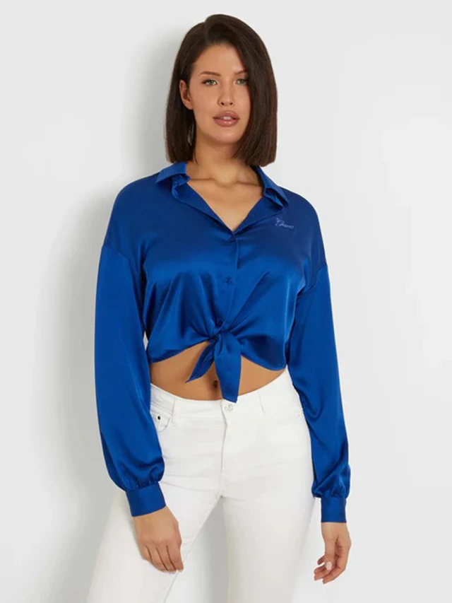 Guess Ls Bower Jun Shirt Γυναικείο Πουκάμισο Ρουά