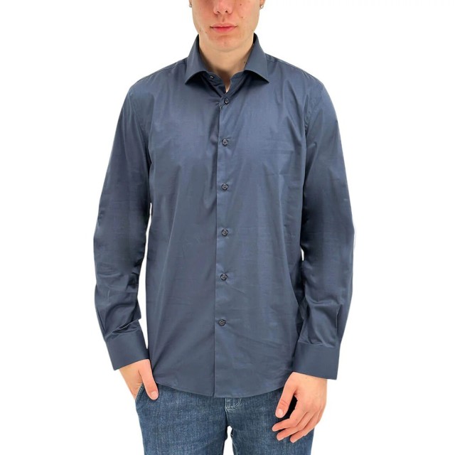 MarkUp Camicia M/L Popeline C.Italiano Ανδρικό Πουκάμισο Μπλε