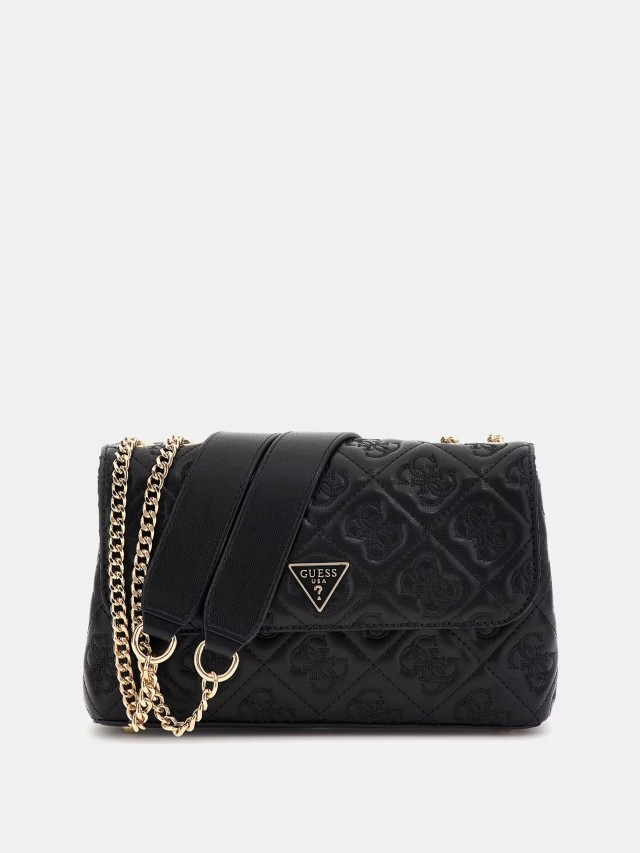 Guess Adelasia Cnvrtble Xbody Flap Γυναικεία Τσάντα Μαύρη