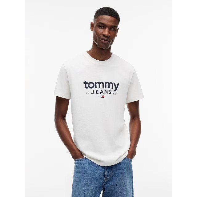 Tommy Hilfiger Tjm Slim Graphic Tee Ext Ανδρική Μπλούζα Λευκή