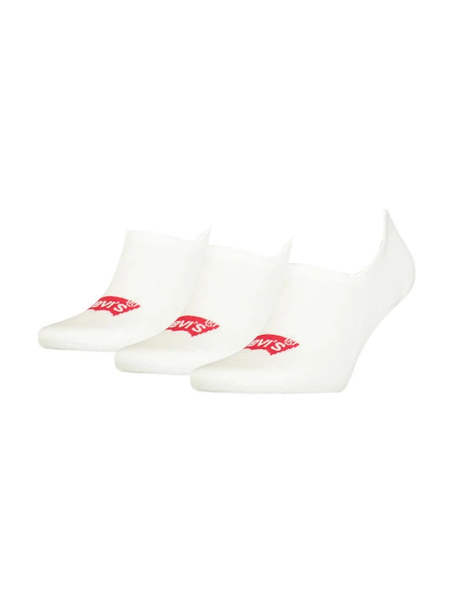 Levis Footie High Rise Batwing Logo 3P Γυναικειεσ Καλτσεσ Λευκεσ