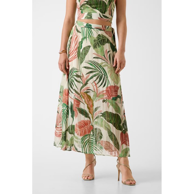 Guess New Romana Skirt Γυναικεία Φούστα Φλοράλ Multi Πράσινο