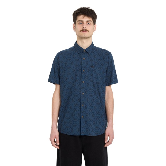 Volcom Scaler Stone Woven Ss Ανδρικό Πουκάμισο Μπλε