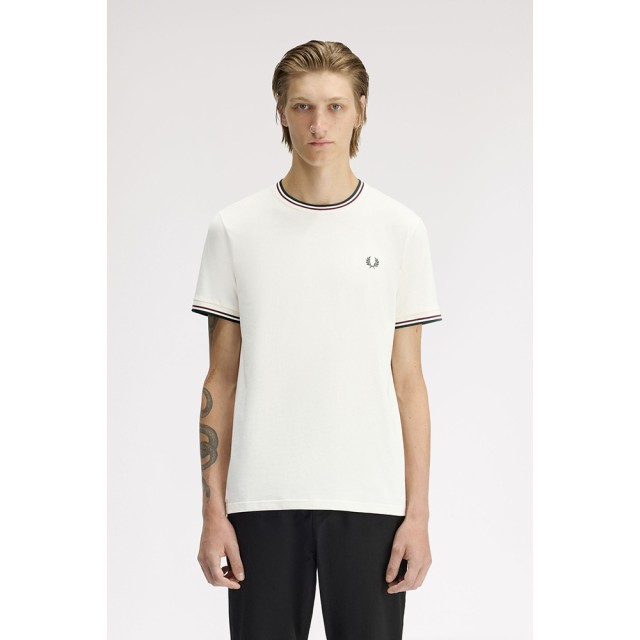 Fred Perry T-Shirt Ανδρική Μπλουζα Εκρου