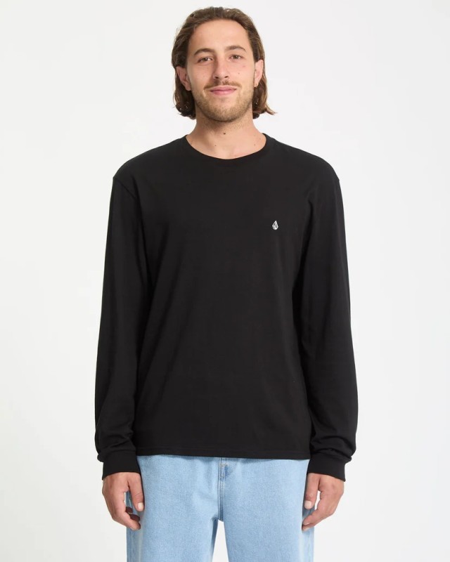 Volcom Stone Blanks Bsc Lst Ανδρικη Μπλουζα Μακρυμανικη Μαύρο