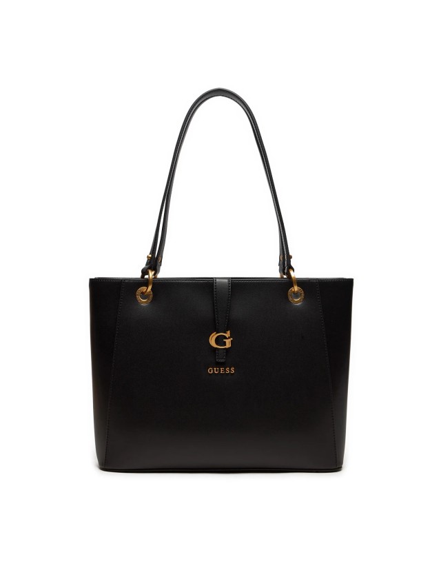 Guess Kuba Noel Tote Γυναικεία Τσάντα Μαύρη