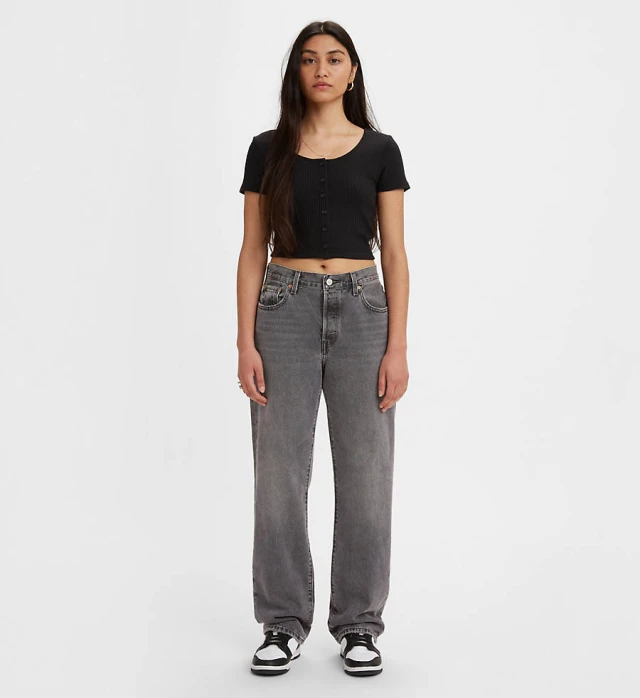 Levis 501 90S Firestarter Γυναικειο Παντελονι Τζιν Γκρι