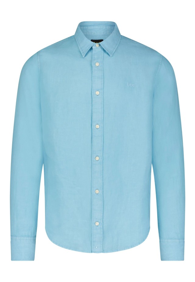 Lee Patch Shirt Preppy Blue Ανδρικό Πουκάμισο Λινό Σιελ