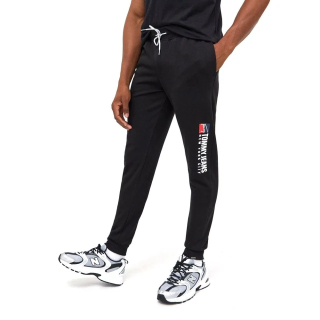 Tommy Hilfiger Tjm Entry Athletics Sweatpant Ανδρικο Παντελονι Φορμασ Μαυρο