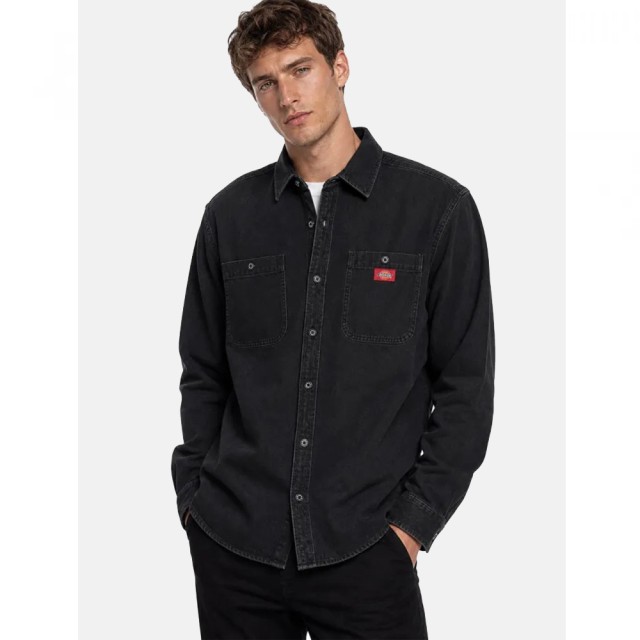 Dickies Mechanic Denim Shirt Ανδρικό Πουκάμισο Τζιν Μαυρο