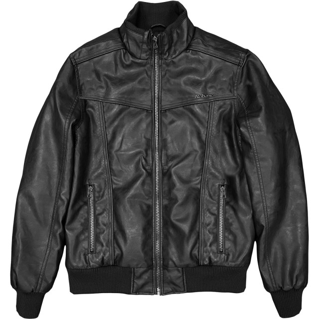 REBASE Jackets PU Leather Μπουφαν Mαυρο
