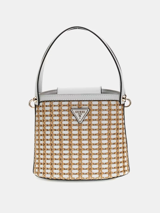 Guess Atalia Crossbody Bucket Γυναικεία Τσάντα Λευκή