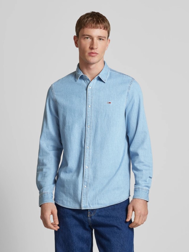 Tommy Hilfiger Regular Fit Ls Denim Shirt Ανδρικό Πουκάμισο Τζιν Xλωριο