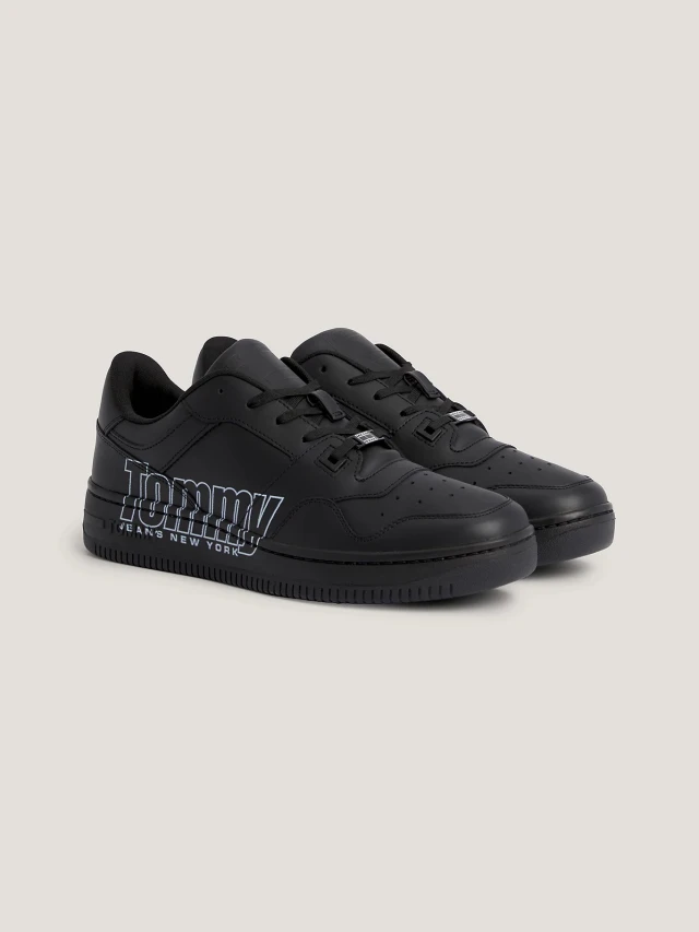 Tommy Hilfiger TJM BASKET LOGO Ανδρικα Sneakers Μαύρα