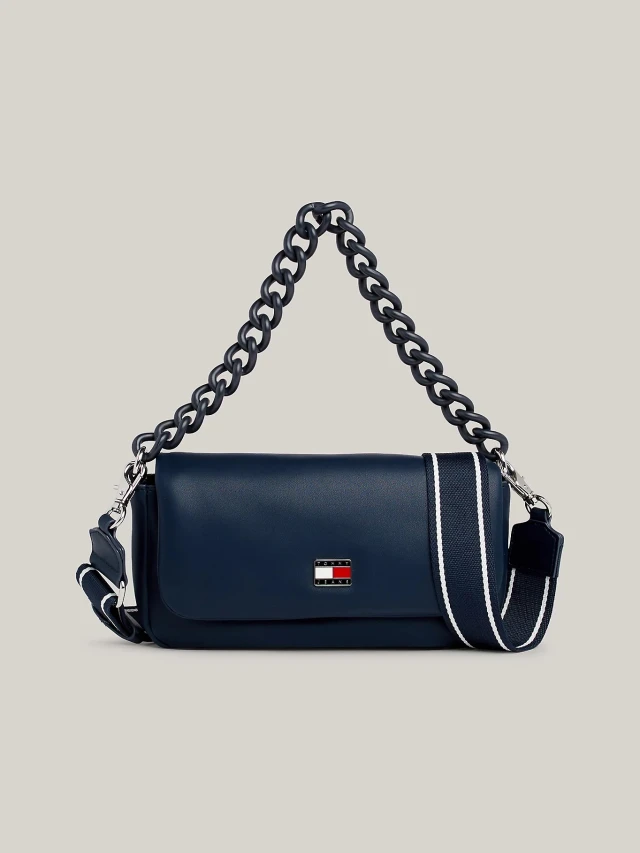 Tommy Hilfiger Tjw City-Wide Flap Crossover Γυναικεία Τσάντα Μπλε