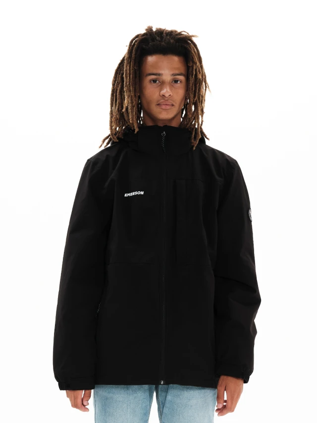 Emerson Mens Jacket With Detachable Hood Ανδρικο Μπουφαν Μαυρο